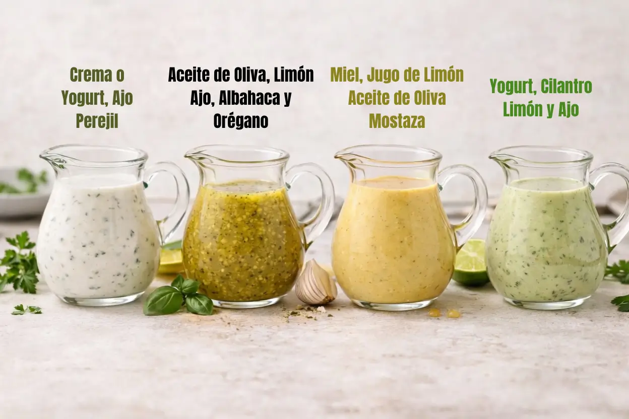 Aderezos caseros fáciles: 4 recetas rápidas y saludables