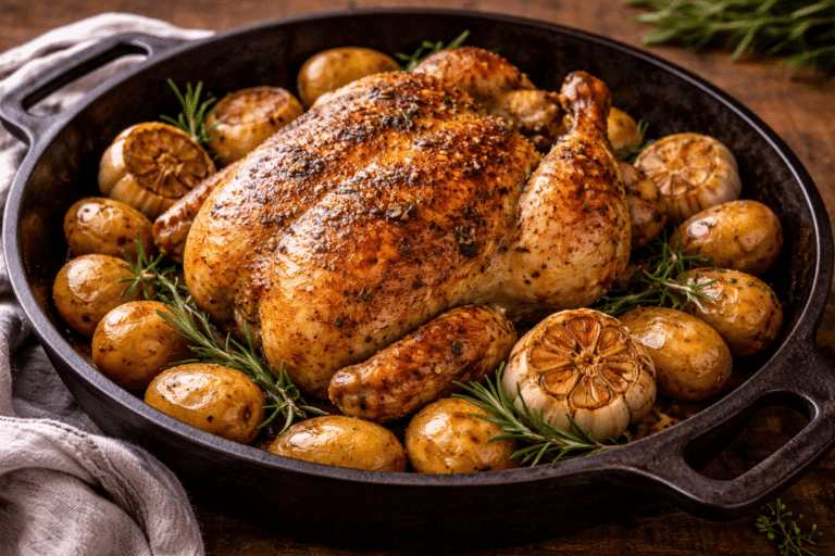 Pollo al Horno con Papas Jugoso por Dentro