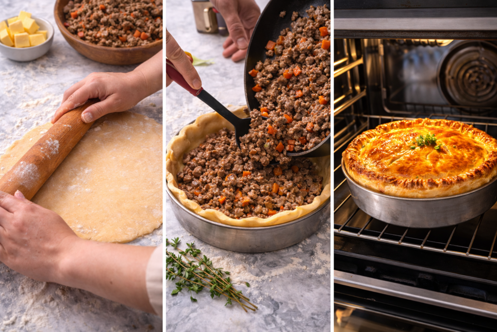 Pastel Casero de Carne: Masa Crujiente y Relleno Irresistible