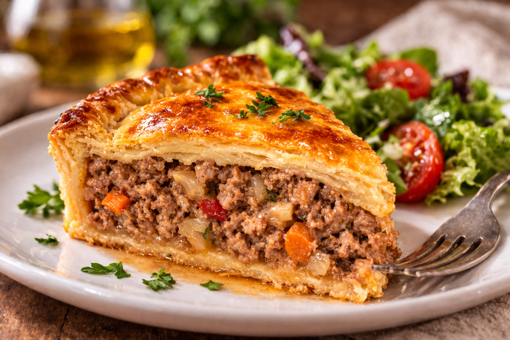 Pastel Casero de Carne: Masa Crujiente y Relleno Irresistible