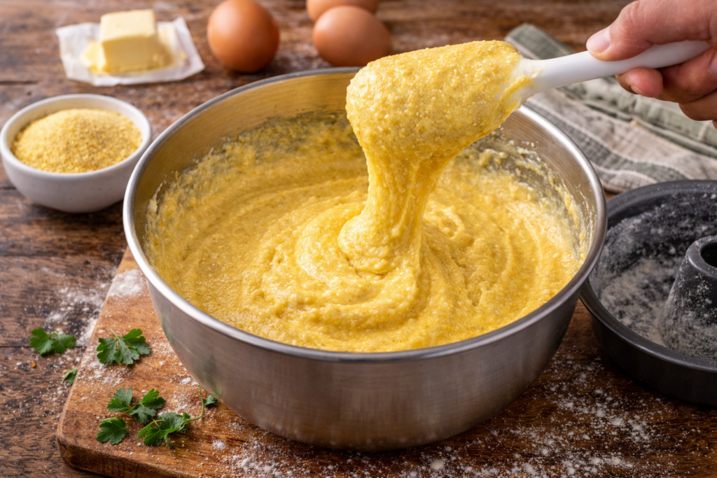 Pastel Casero de Harina de Maíz Esponjoso