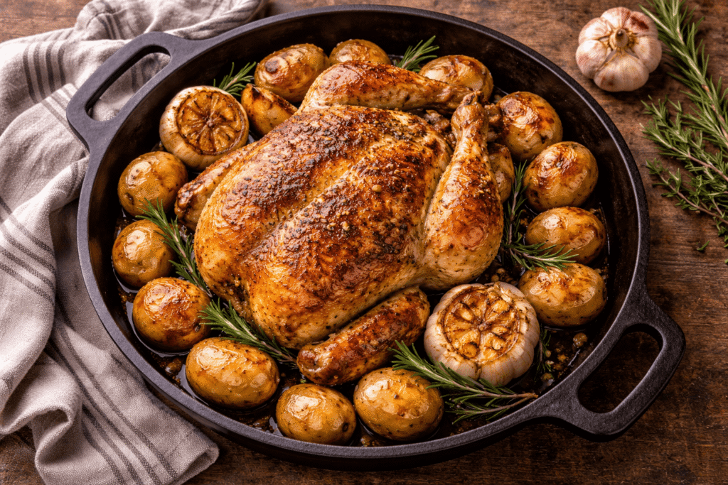 Pollo al Horno con Papas: Súper Jugoso y Fácil