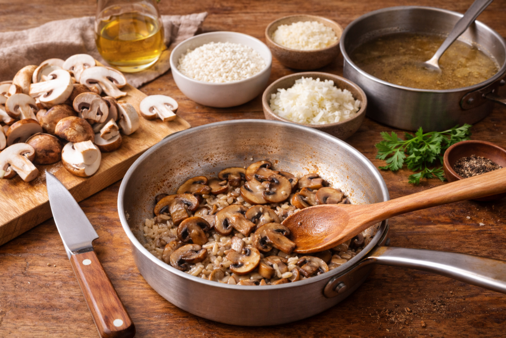 Risotto de Champiñones: La Receta que Transforma Cualquier Cena en una Ocasión Especial