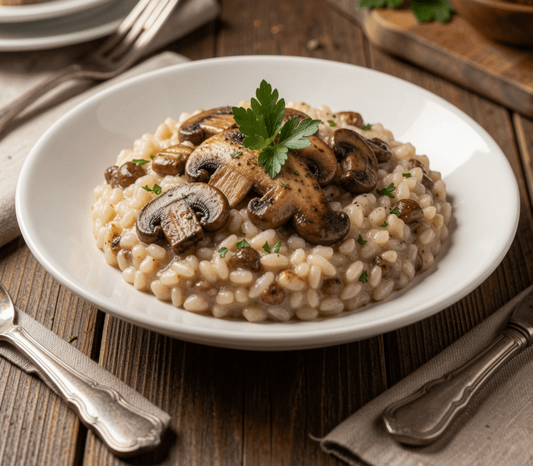Risotto de Champiñones: La Receta que Transforma Cualquier Cena en una Ocasión Especial