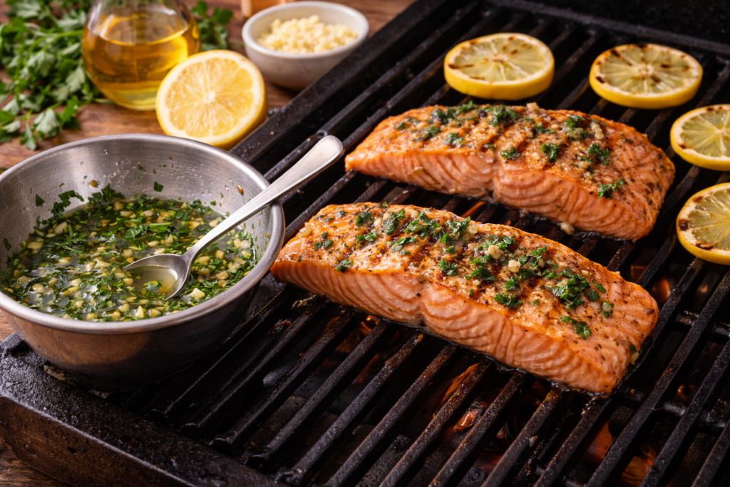 Salmón a la Parrilla con Salsa de Limón y Hierbas: Un Sabor que Conquista