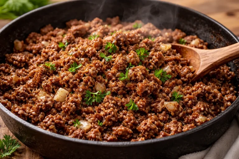 Carne Molida Jugosa y Fácil (Receta Económica Lista en 20 Minutos con 3 Ingredientes)