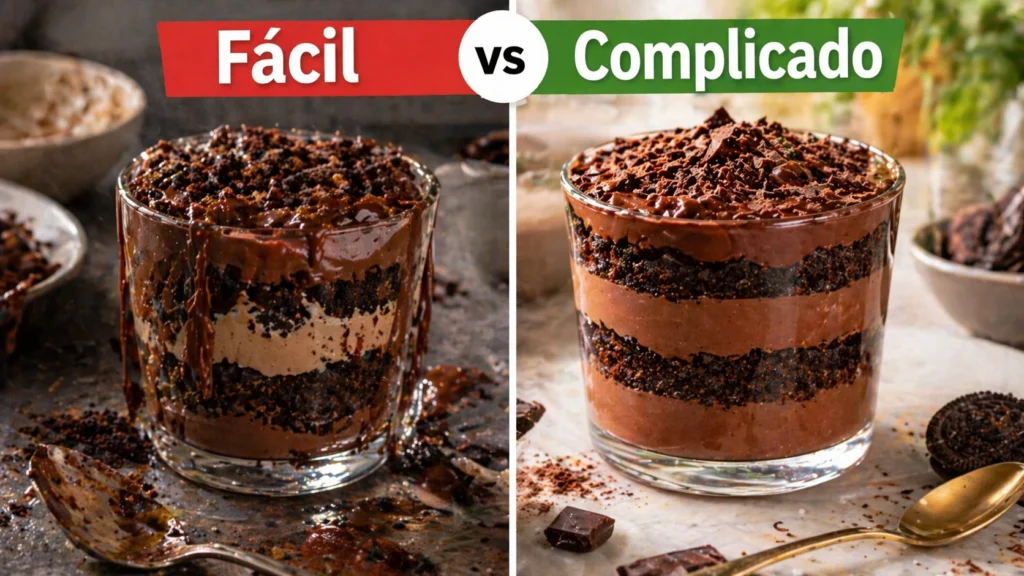 Postre en Vasos de Chocolate en 10 Minutos (Sin Horno y Súper Cremoso)