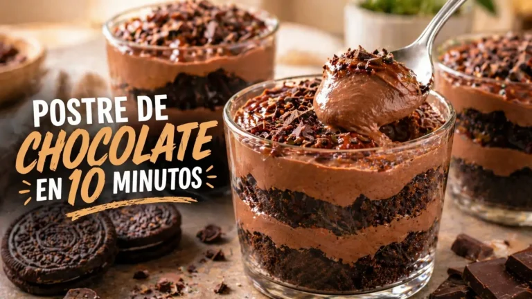 Postre en Vasos de Chocolate en 10 Minutos (Sin Horno y Súper Cremoso)