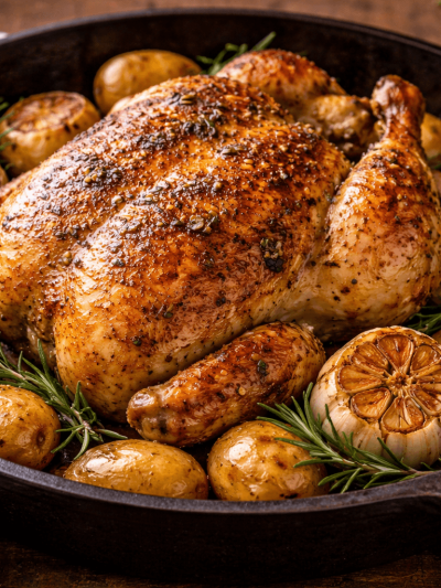 Pollo al Horno con Papas Jugoso por Dentro