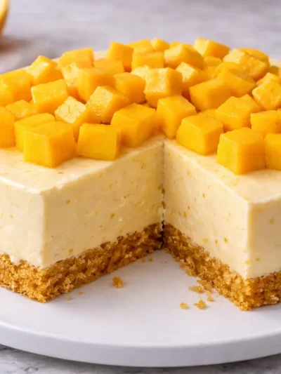 Cheesecake de Mango sin Horno: Cremoso y Fácil Irresistible