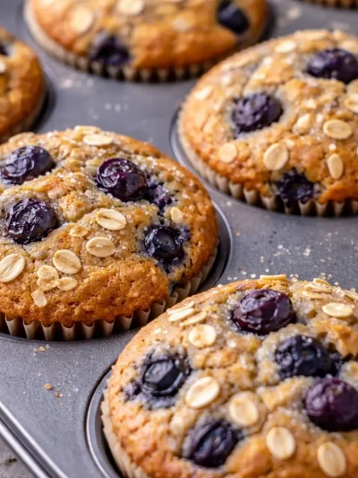 Panquecitos de Avena con Arándanos: Suaves y Saludables