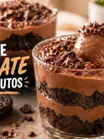 Postre en Vasos de Chocolate en 10 Minutos (Sin Horno y Súper Cremoso)